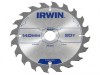 IRWIN Construction Circular Saw Blade 140 x 20mm x 20T ATB