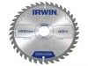 IRWIN Construction Circular Saw Blade 190 x 30mm x 40T ATB