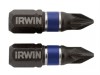 IRWIN Impact Screwdriver Bits Pozi PZ1 25mm Pack of 2