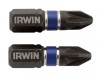 IRWIN Impact Screwdriver Bits Pozi PZ2 25mm Pack of 2