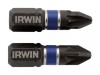 IRWIN Impact Screwdriver Bits Pozi PZ2 25mm Pack of 20