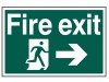 Scan Fire Exit Running Man Arrow Right - PVC (300 x 200mm)