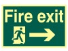 Scan Fire Exit Running Man Arrow Right - Pho (300 x 200mm)