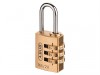 Abus 165/20 Brass Combination Padlock Carded