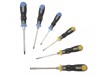 Bahco Tekno+ Screwdriver Set 6 Piece Through Shank 3 x Slotted 3 x Pozi