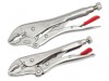 Crescent Curved Jaw Locking Pliers with Wire Cutter Set  2 Piece
