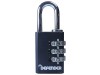 DEFENDER Black Diecast Combination Padlock 30mm
