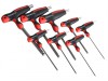 Faithfull T Handle Ball Ended Hex Key Set of 8 Metric (2-10mm)