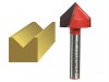 Faithfull Router Bit T- Carbide V Groove 13.0mm x 19.1mm 1/4in Shank