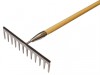 Faithfull Stainless Garden Rake - Wooden Handled