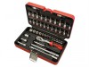 Faithfull Socket Set  Of 43 Metric 1/4in Square Drive