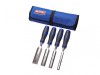 Faithfull Soft Grip Chisel Set + Chisel Roll, 4 Piece