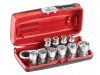 Facom 1/4in 6-Point Hex Metric Socket Set, 11 Piece