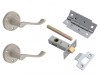 Forge Door Pack - Scroll Lever On Rose Satin Chrome Finish