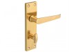 Forge Backplate Handle Bathroom - Straight Victorian Brass Finish 150mm