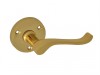 Forge Lever On Rose Handle - Gable Brass Finish