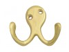 Forge Double Robe Hook - Brass Finish 56mm Pack of 2