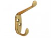 Forge Hooks Hat & Coat - Brass Finish 83mm Pack of 2