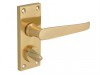 Forge Backplate Handle Privacy - Straight Victorian Brass Finish 102mm