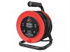 Faithfull Power Plus Open Drum Cable Reel 240 Volt 15 Metre 13 Amp 2 Socket