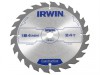 IRWIN Construction Circular Saw Blade 184 x 16mm x 24T ATB