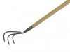 Kent & Stowe Long Handled 3 Prong Cultivator Carbon Steel