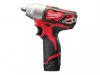 Milwaukee Power Tools M12 BIW38-202C Compact 3/8in Impact Wrench 12V 2 x 2.0Ah Li-Ion