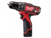 Milwaukee Power Tools M12 BPD-202C Cordless Percussion Drill 12V 2 x 2.0Ah Li-Ion