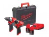 Milwaukee Power Tools M12 FPP2A-202C FUEL Twin Pack 12V 2 x 2.0Ah Li-ion