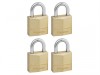 MasterLock Solid Brass 20mm Padlock - Keyed Alike x 4