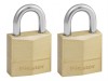 MasterLock Solid Brass 20mm Padlock - Keyed Alike x 2
