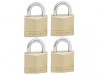 MasterLock Solid Brass 30mm Padlock - Keyed Alike x 4
