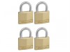 MasterLock Solid Brass 40mm Padlock - Keyed Alike x 4
