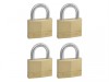 MasterLock Solid Brass 50mm Padlock - Keyed Alike x 4