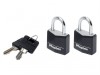 MasterLock Aluminium Black Vinyl Cover 30mm Padlock - Keyed Alike x 2