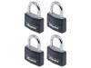 MasterLock Aluminium Black Vinyl Cover 40mm - Keyed Alike x 4