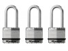 MasterLock Excell Laminated Steel 45mm Padlock - 51mm Shackle Keyed Alike x 3