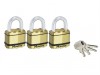 MasterLock Excell Brass Finish 50mm Padlock - Keyed Alike x 3