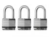 MasterLock Excell Laminated Steel 50mm Padlock Keyed Alike x 3