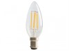 Masterplug LED Candle Clear Filament Bulb B15 (SBC) Non-Dimmable 470 Lumen 4 Watt 2700K