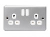 Masterplug Metal Clad Switched Socket 2-Gang 13A