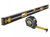 Roughneck Professional Heavy-Duty Spirit Level 120cm & Tape Measure