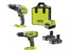 Ryobi ONE+ Combi/Drill Driver Twin Pack 18V 2 x 2.0Ah Li-ion