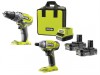 Ryobi ONE+ Combi/Impact Driver Twin Pack 18V 2 x 2.0Ah Li-ion