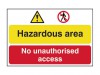 Scan Hazardous Area / No Unauthorized Access - PVC Sign 600 x 400mm