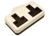 SMJ RTS2GW White Rubber Trailing Socket 2 Gang