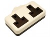 SMJ RTS2GW White Rubber Trailing Socket 2 Gang