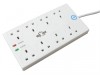 SMJ Extension Lead 240 Volt 8 Way 13A Surge Protection Neon 2 Metre
