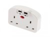 SMJ European To Twin UK Adaptor with USB Ports