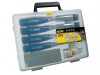 Stanley 5002 b/e chisel set 4pc + oilstone